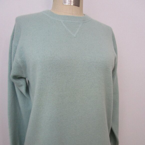 Blue CASHMERE Sweateshirt Pullover Knit Sweater Cuddly Luxury - Picture 12 of 12